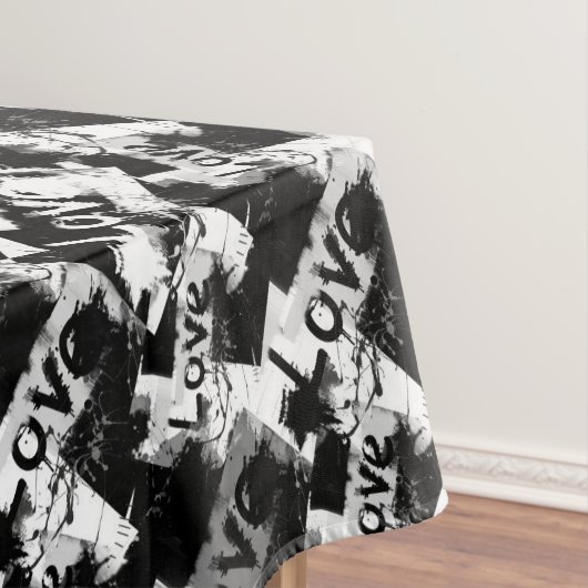 Schwarz-Weiß mit Flecken in der Liebe Tischdecke (Beispiel)