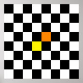 Schwarz, weiß, mit gelb orangefarbener Karton Poster (Vorne)