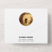 Schwarz-Weiß mit Gold Letzte Disco All In One Einladung (Rückseite)