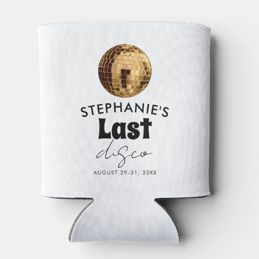 Schwarz-Weiß mit Gold Letzte Disco Dosenkühler (Rückseite)