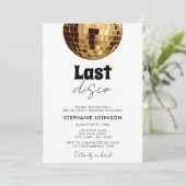 Schwarz-Weiß mit Gold Letzte Disco Einladung (Stehend Vorderseite)