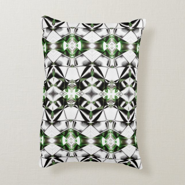 Schwarz & Weiß mit Grün, Verhältnis virtueller Lin Dekokissen (Rückseite(Vertikal))