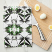 Schwarz & Weiß mit Grün, Verhältnis virtueller Lin Geschirrtuch (Viertel Falte)