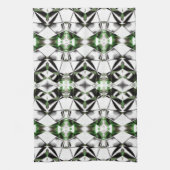 Schwarz & Weiß mit Grün, Verhältnis virtueller Lin Geschirrtuch (Vertikal)