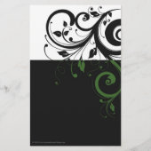 Schwarz-Weiß mit grünem Swirl-Akzent Flyer (Hinten)