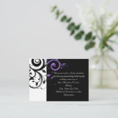 Schwarz-Weiß mit Lila Swirl-Akzent Begleitkarte (Stehend Vorderseite)