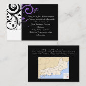 Schwarz-Weiß mit Lila Swirl-Akzent Begleitkarte (Vorne/Hinten)