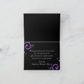 Schwarz-Weiß mit Lila Swirl-Akzent Dankeskarte (Innenseite)