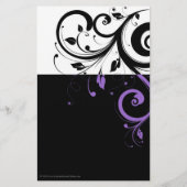Schwarz-Weiß mit Lila Swirl-Akzent Flyer (Hinten)