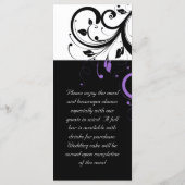 Schwarz-Weiß mit Lila Swirl-Akzent Menükarte (Rückseite)