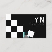 Schwarz-weiß mit Monogram Modern Visitenkarte (Vorderseite)