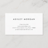 Schwarz-weiß Mit Monogramm - Frisör-Frisör Visitenkarte (Rückseite)