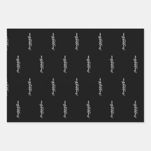 Schwarz-Weiß-Mit Monogramm Geschenkpapier Set (Vorderseite 2)