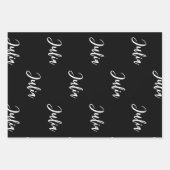 Schwarz-Weiß-Mit Monogramm Geschenkpapier Set (Vorderseite)