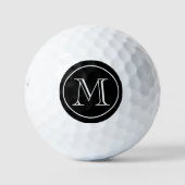 Schwarz-Weiß-Mit Monogramm Golfball (Vorderseite)