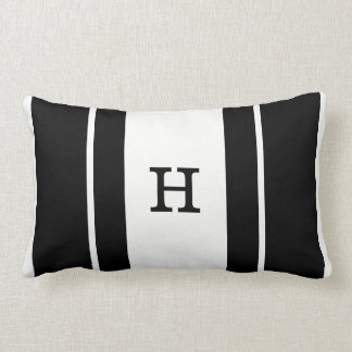 Schwarz-Weiß-Mit Monogramm Kissen