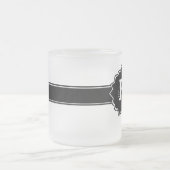 Schwarz-weiß Mit Monogramm Mattglastasse (Mittel)
