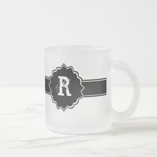 Schwarz-weiß Mit Monogramm Mattglastasse (Rechts)