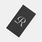 Schwarz-Weiß-Mit Monogramm Papierhandtücher Serviette (Ecke)