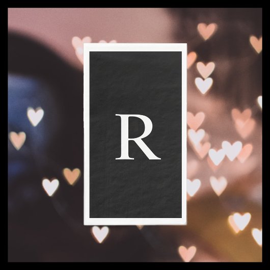 Schwarz-Weiß-Mit Monogramm Papierhandtücher Serviette