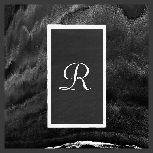 Schwarz-Weiß-Mit Monogramm Papierhandtücher Serviette