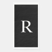 Schwarz-Weiß-Mit Monogramm Papierhandtücher Serviette (Vorderseite)