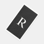 Schwarz-Weiß-Mit Monogramm Papierhandtücher Serviette (Ecke)