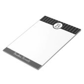 Schwarz-Weiß-Mit Monogramm Personalisiert Notizblock (angewinkelt)