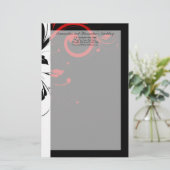 Schwarz-Weiß mit rotem Rückwärtswirbel Briefpapier (Stehend Vorderseite)