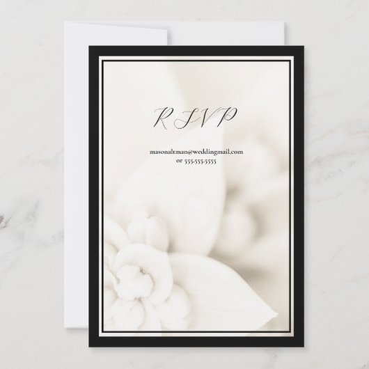 Schwarz-Weiß mit UAWG Wedding Einladung (Rückseite)