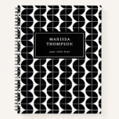 Schwarz & Weiß Mitte Jahrhundert Moderne Abstrakte Notizblock (Vorderseite)