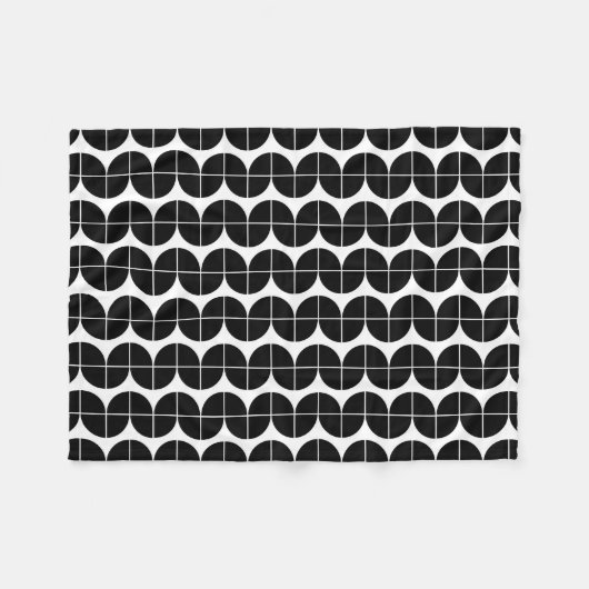 Schwarz/Weiß Mitte Jahrhundert Modernes Abstraktes Fleecedecke (Vorderseite (Horizontal))
