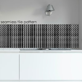 Schwarz/Weiß Mitte Jahrhundert Modernes Abstraktes Fliese