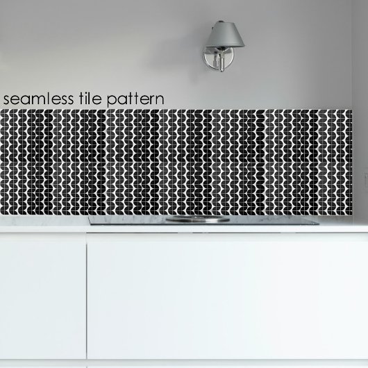 Schwarz/Weiß Mitte Jahrhundert Modernes Abstraktes Fliese