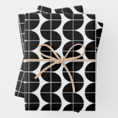 Schwarz/Weiß Mitte Jahrhundert Modernes Abstraktes Geschenkpapier Set (Beispiel)