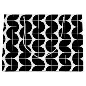 Schwarz/Weiß Mitte Jahrhundert Modernes Abstraktes Große Geschenktüte (Vorderseite)