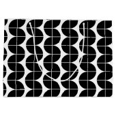 Schwarz/Weiß Mitte Jahrhundert Modernes Abstraktes Große Geschenktüte (Rückseite)