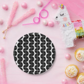 Schwarz/Weiß Mitte Jahrhundert Modernes Abstraktes Pappteller (Party)