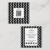 Schwarz/Weiß Mitte Jahrhundert Modernes Abstraktes Quadratische Visitenkarte (Vorne/Hinten)