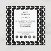 Schwarz/Weiß Mitte Jahrhundert Modernes Abstraktes Quadratische Visitenkarte (Rückseite)