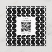 Schwarz/Weiß Mitte Jahrhundert Modernes Abstraktes Quadratische Visitenkarte (Vorderseite)
