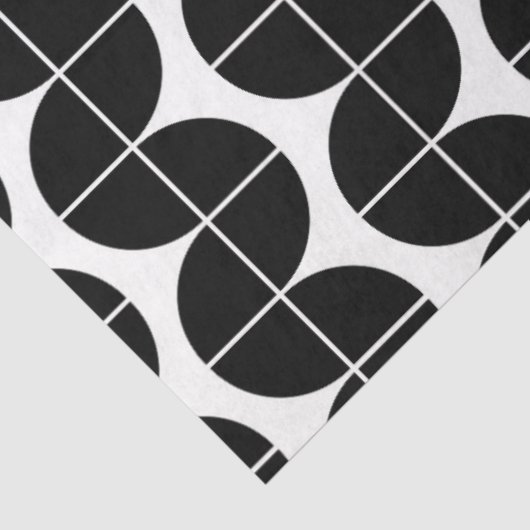 Schwarz/Weiß Mitte Jahrhundert Modernes Abstraktes Seidenpapier (Ausschnitt)