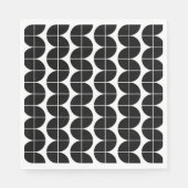 Schwarz/Weiß Mitte Jahrhundert Modernes Abstraktes Serviette (Vorderseite)