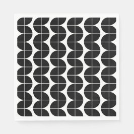 Schwarz/Weiß Mitte Jahrhundert Modernes Abstraktes Serviette