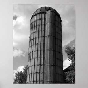 Schwarz-Weiß-Mittelwestsilo Poster
