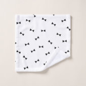 Schwarz-Weiß-Mod-Muster Badhandtuch Set (Waschlappen)