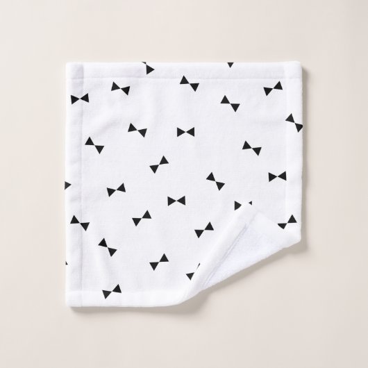 Schwarz-Weiß-Mod-Muster Badhandtuch Set (Waschlappen)