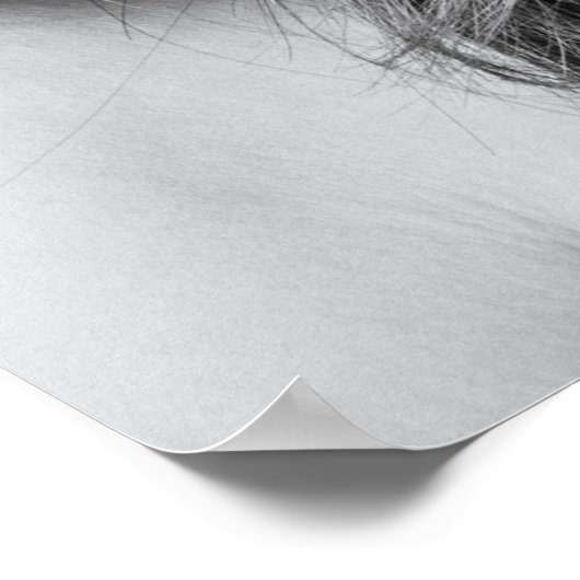 Schwarz-Weiß-Mode-Modell mit Hutplakat Poster (Ecke)