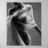 Schwarz-Weiß-Mode-Modell-Poster Poster (Vorne)