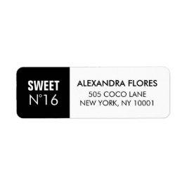 Schwarz-Weiß-Mode Sweet 16 Rücksendeadressen